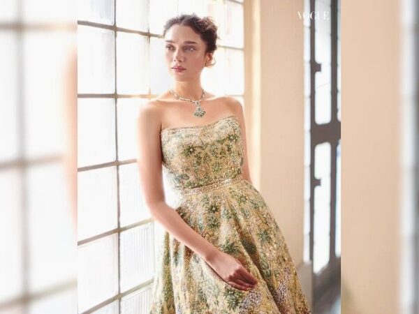 Aditi Rao Hydari Stuns in Hand-Painted Anita Dongre Gown for Vogue Wedding Book