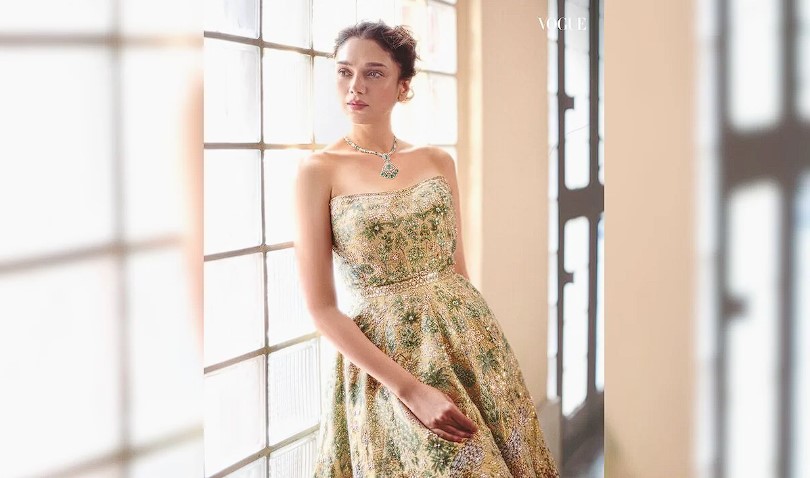 Aditi Rao Hydari Stuns in Hand-Painted Anita Dongre Gown for Vogue Wedding Book